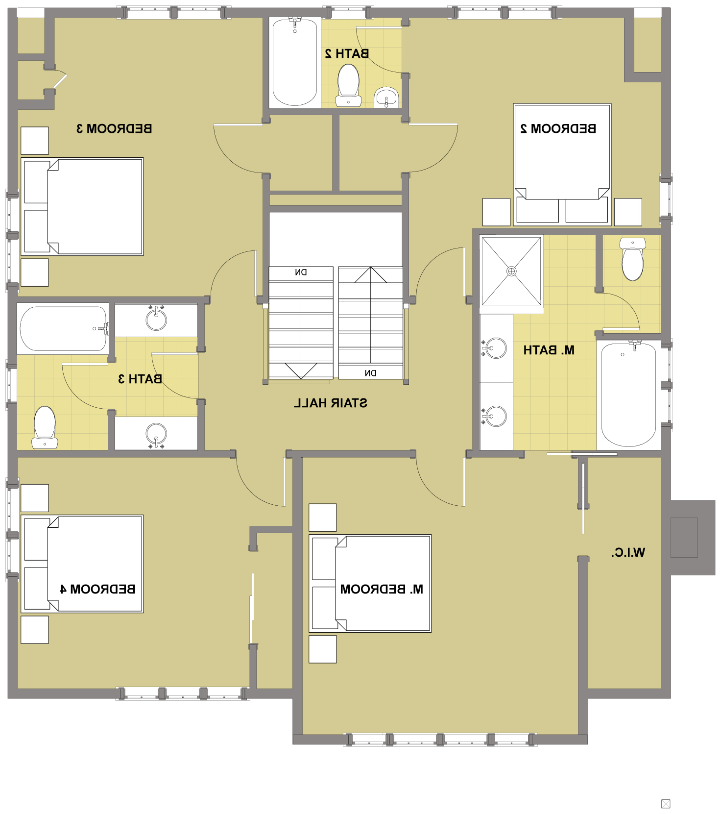 Blakely Second Floor - Floor Plan Reverse