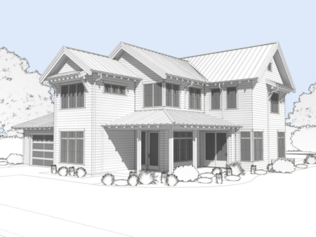 Rendering of modern farmhouse front elevation