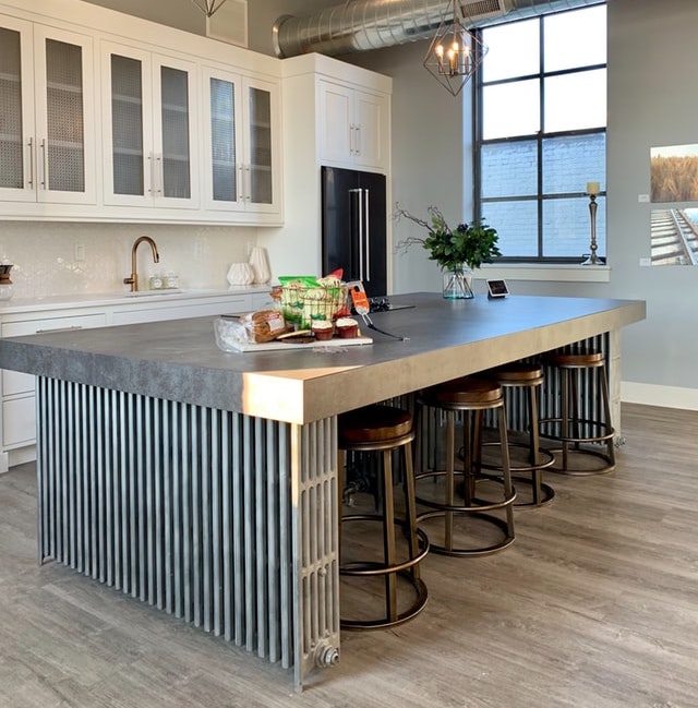 Modern farmhouse industrial island