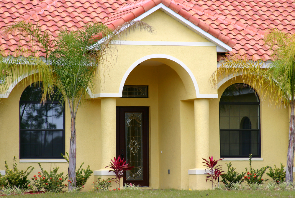 Exterior of Spanish style house